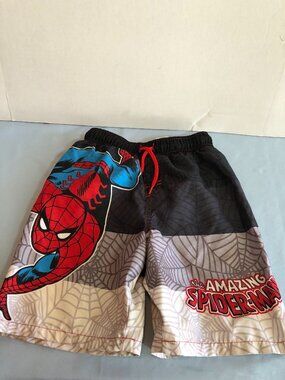 Marvel Comics SPIDERMAN Sz 6 Boys Swim Trunks Shor